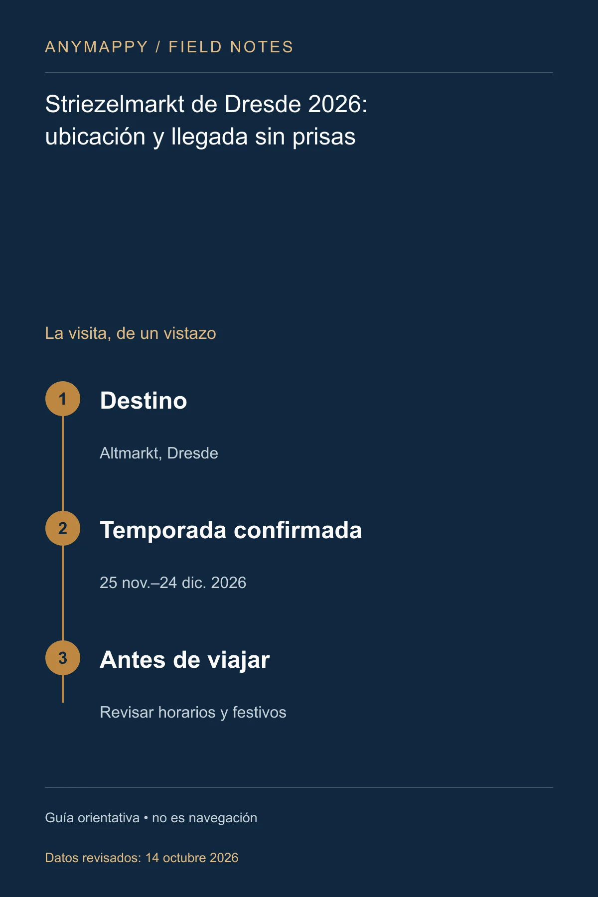 Striezelmarkt de Dresde 2026: ubicación y llegada sin prisas