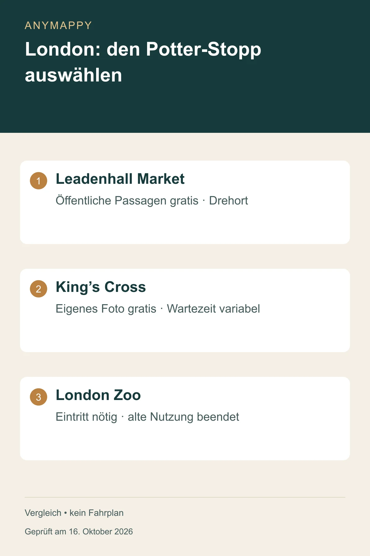 Harry Potter in London kostenlos: Drehorte und Fotostopp