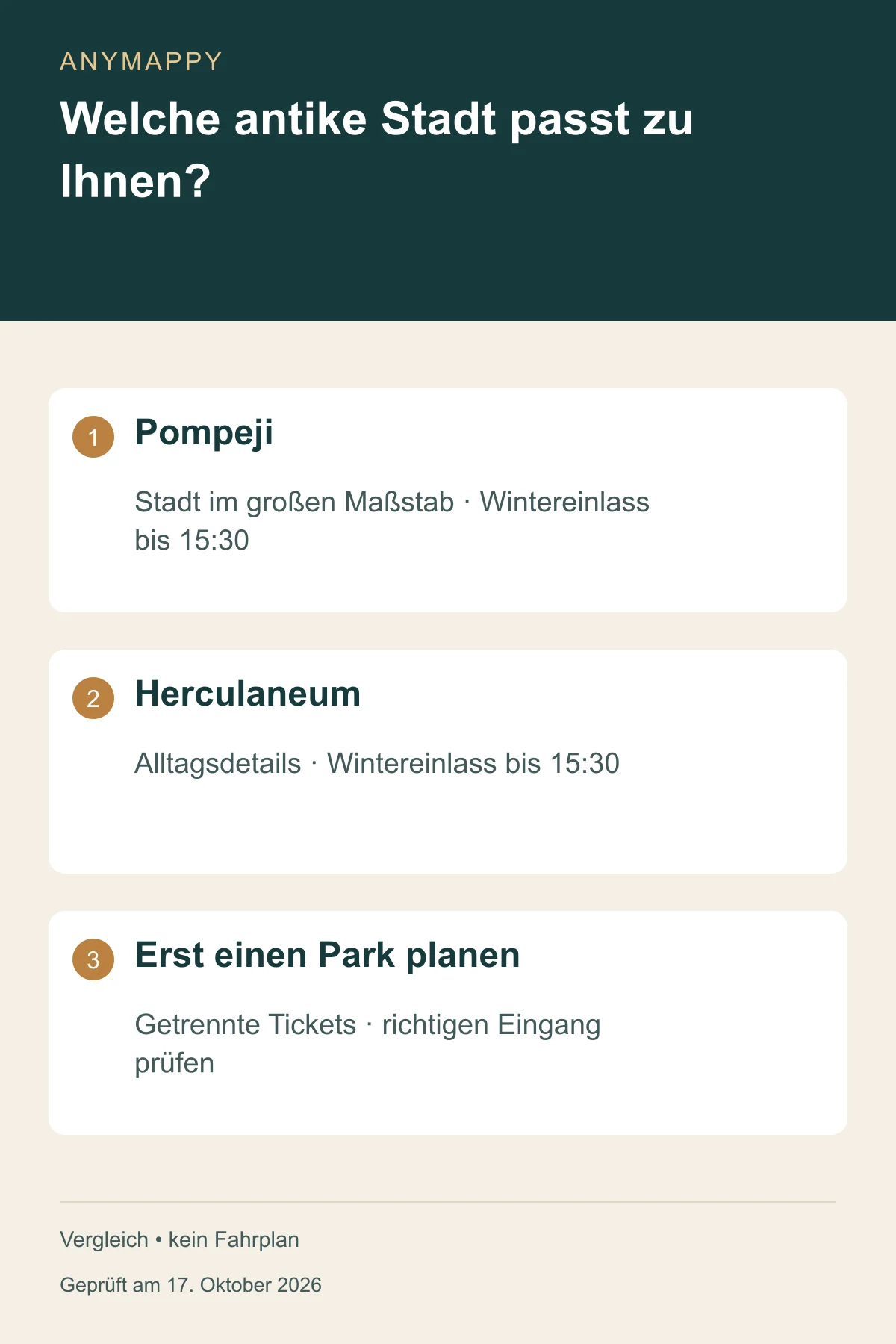 Pompeji oder Herculaneum? Den Besuch im Herbst und Winter planen