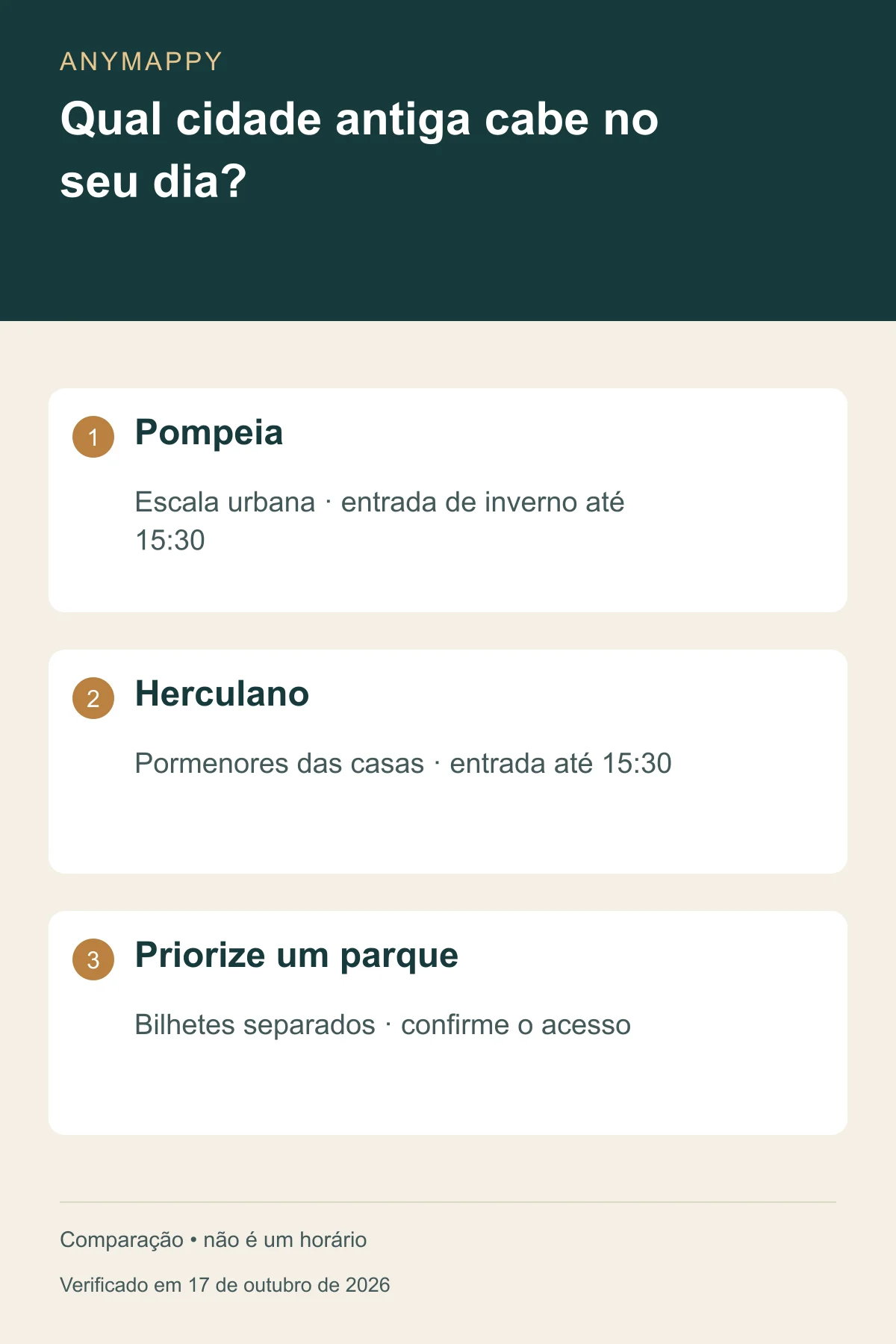 Pompeia ou Herculano? Escolha a visita no outono e no inverno