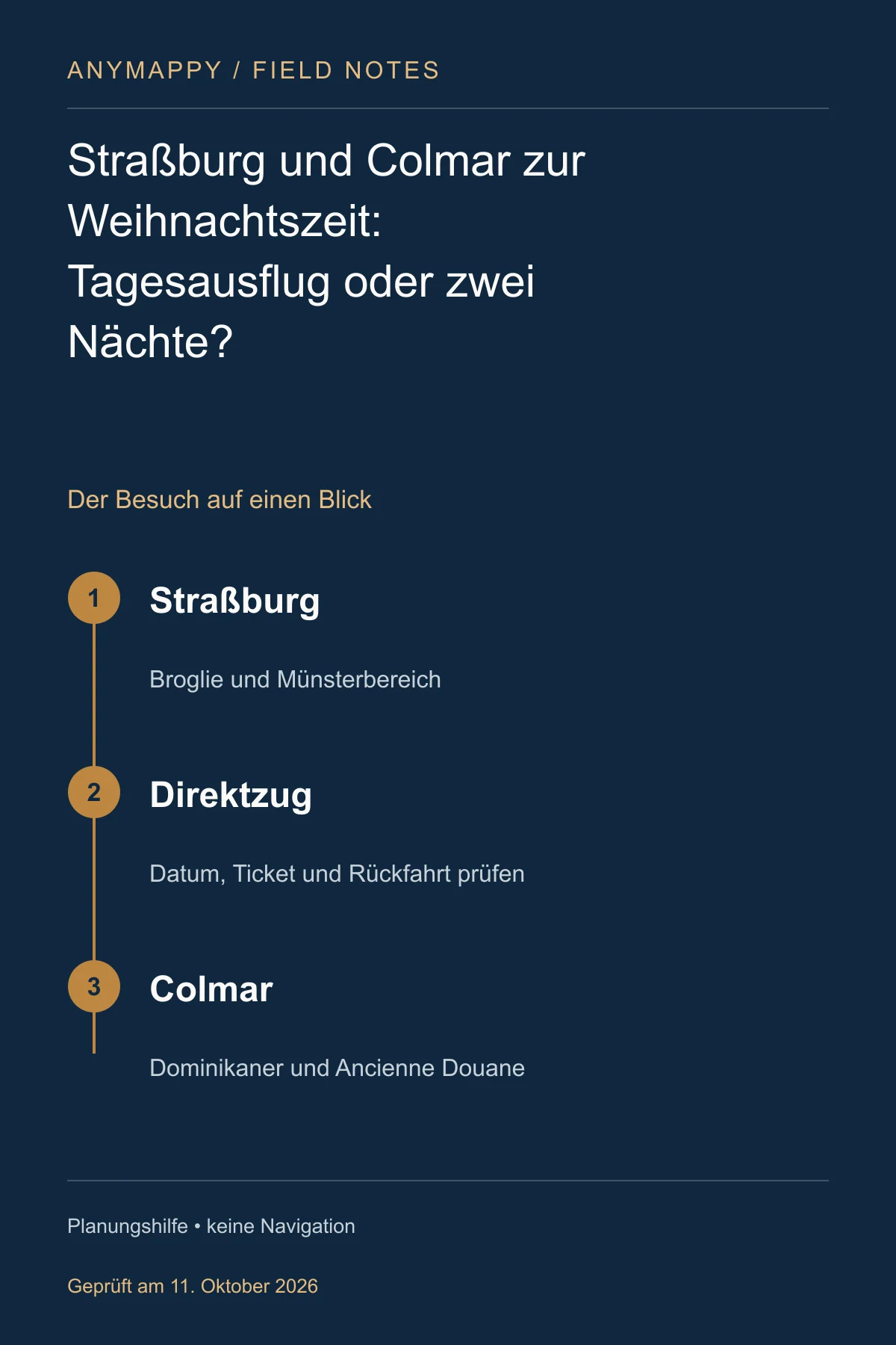 Straßburg und Colmar zur Weihnachtszeit: Tagesausflug oder zwei Nächte?