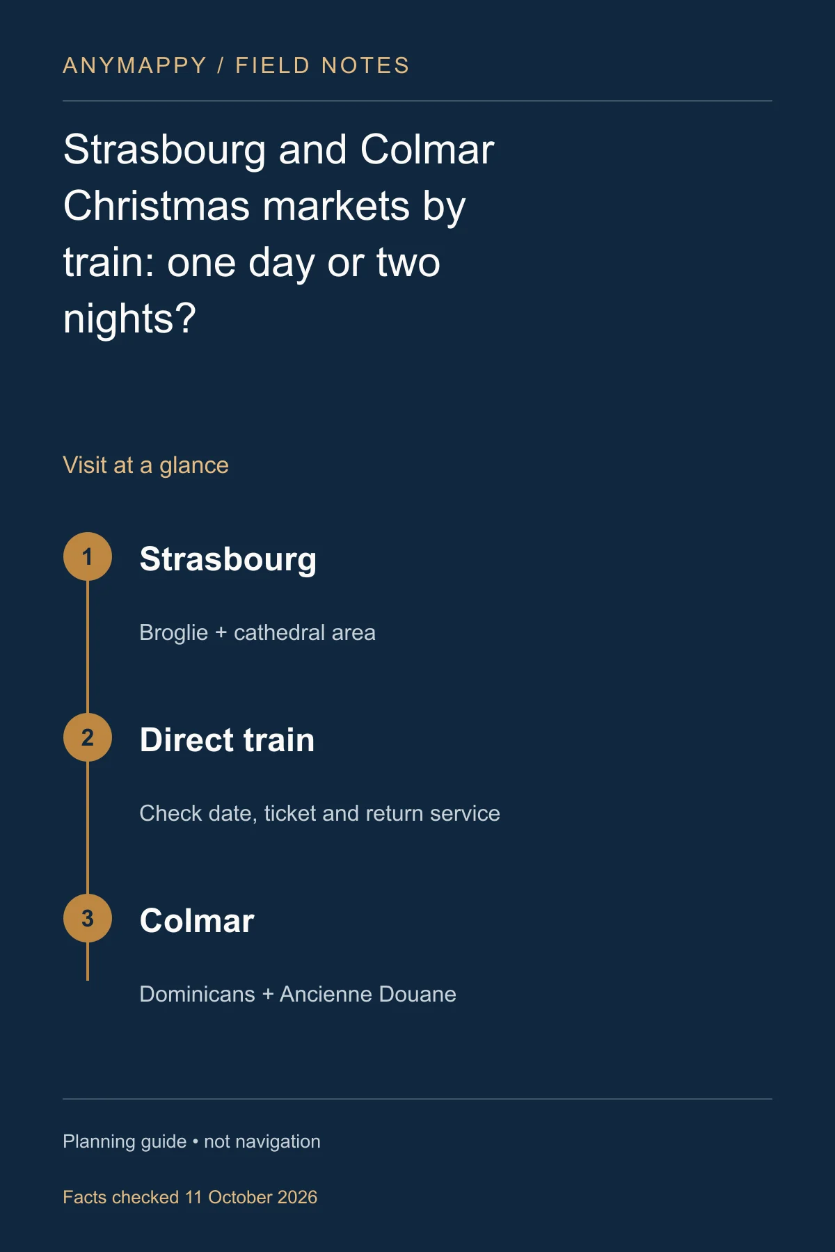Strasbourg and Colmar Christmas markets by train: one day or two nights?