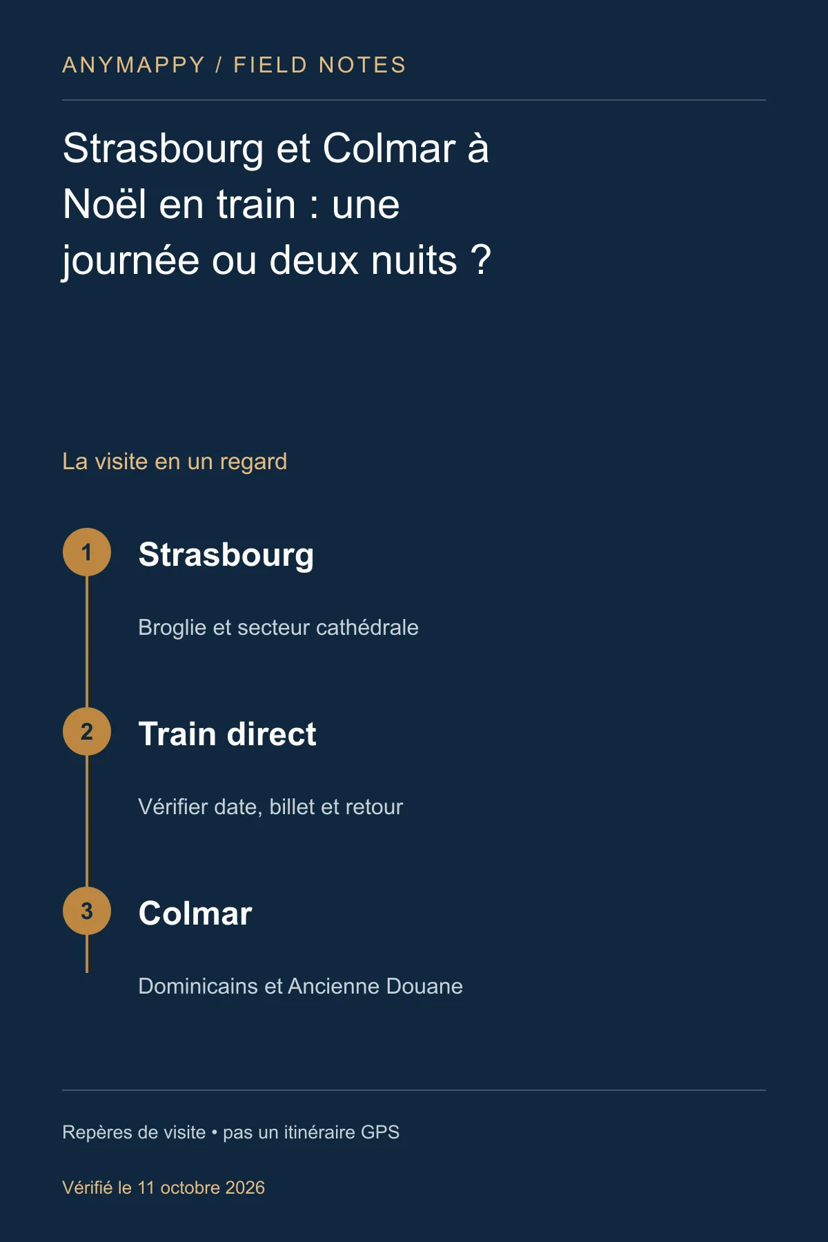 Strasbourg et Colmar à Noël en train : une journée ou deux nuits ?