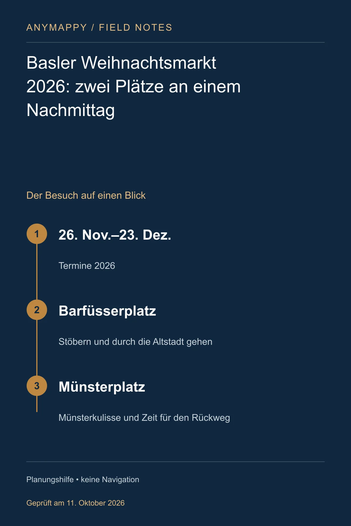 Basler Weihnachtsmarkt 2026: zwei Plätze an einem Nachmittag