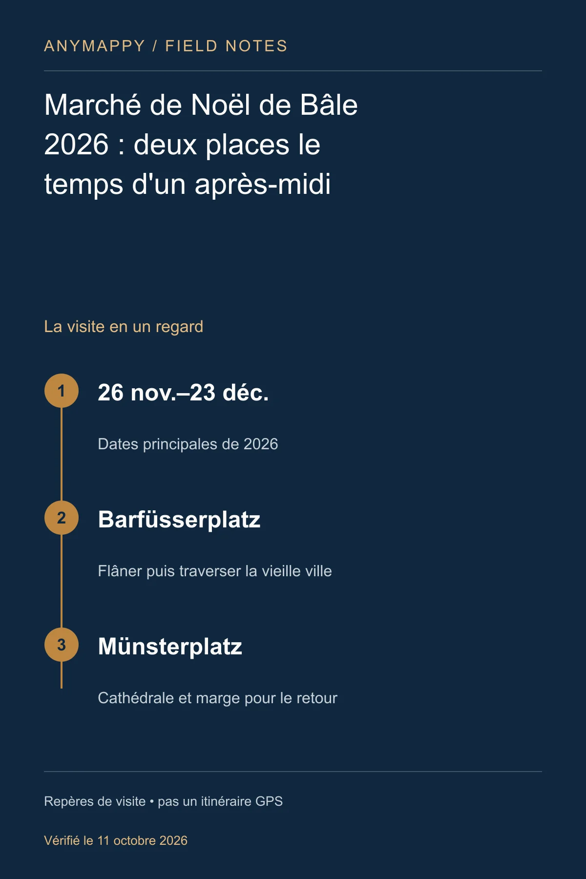 Marché de Noël de Bâle 2026 : deux places le temps d'un après-midi