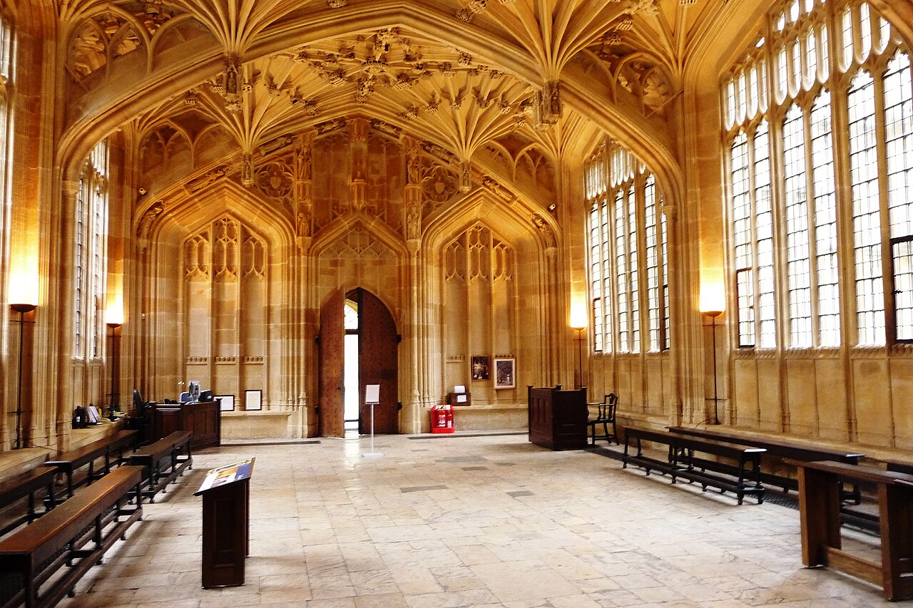 Interior of the Divinity School at the Bodleian Libraries, Oxford; archival photograph