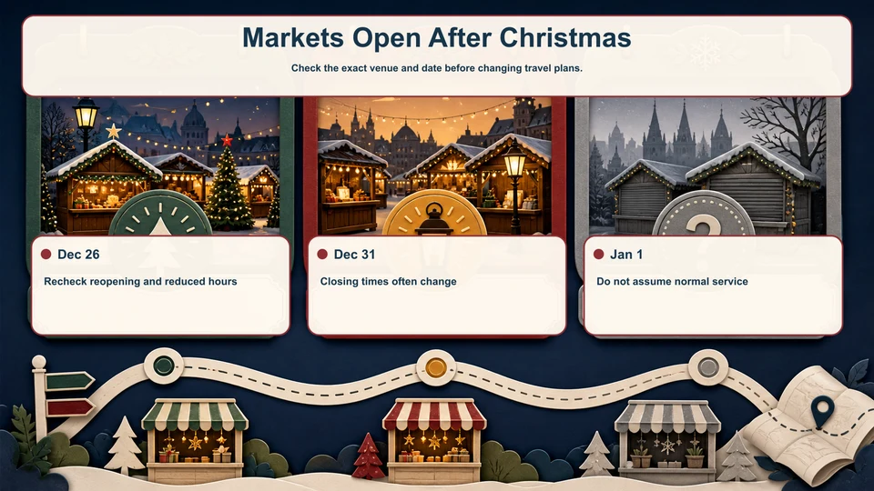 After-Christmas market planning infographic for Dec 26, Dec 31 and Jan 1