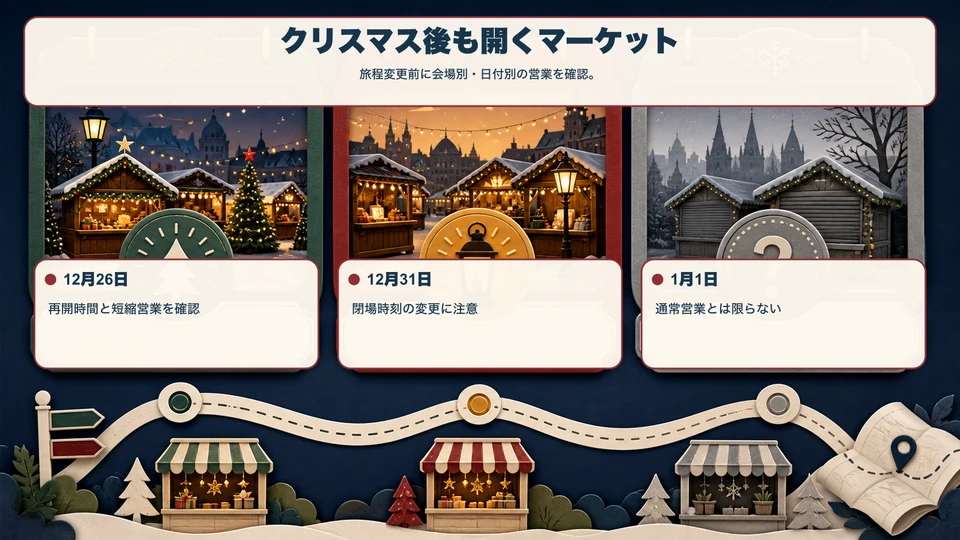 12月26日・31日・1月1日の営業確認ポイントを示す図