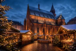 Non-documentary editorial illustration representing Basler Weihnachtsmarkt – Barfüsserplatz