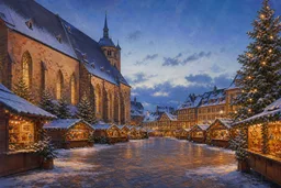 Non-documentary editorial illustration representing Marché de Noël de la Place des Dominicains