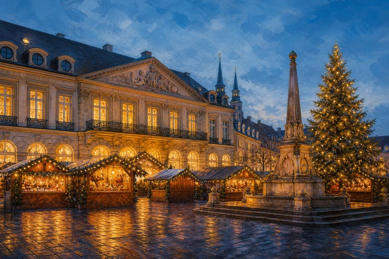 照片: 卢森堡圣诞集市——阿尔梅广场（Lëtzebuerger Chrëschtmaart – Place d'Armes）