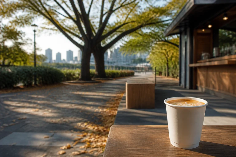 AI-generated editorial image representing the coffee experience at Little Nap COFFEE STAND