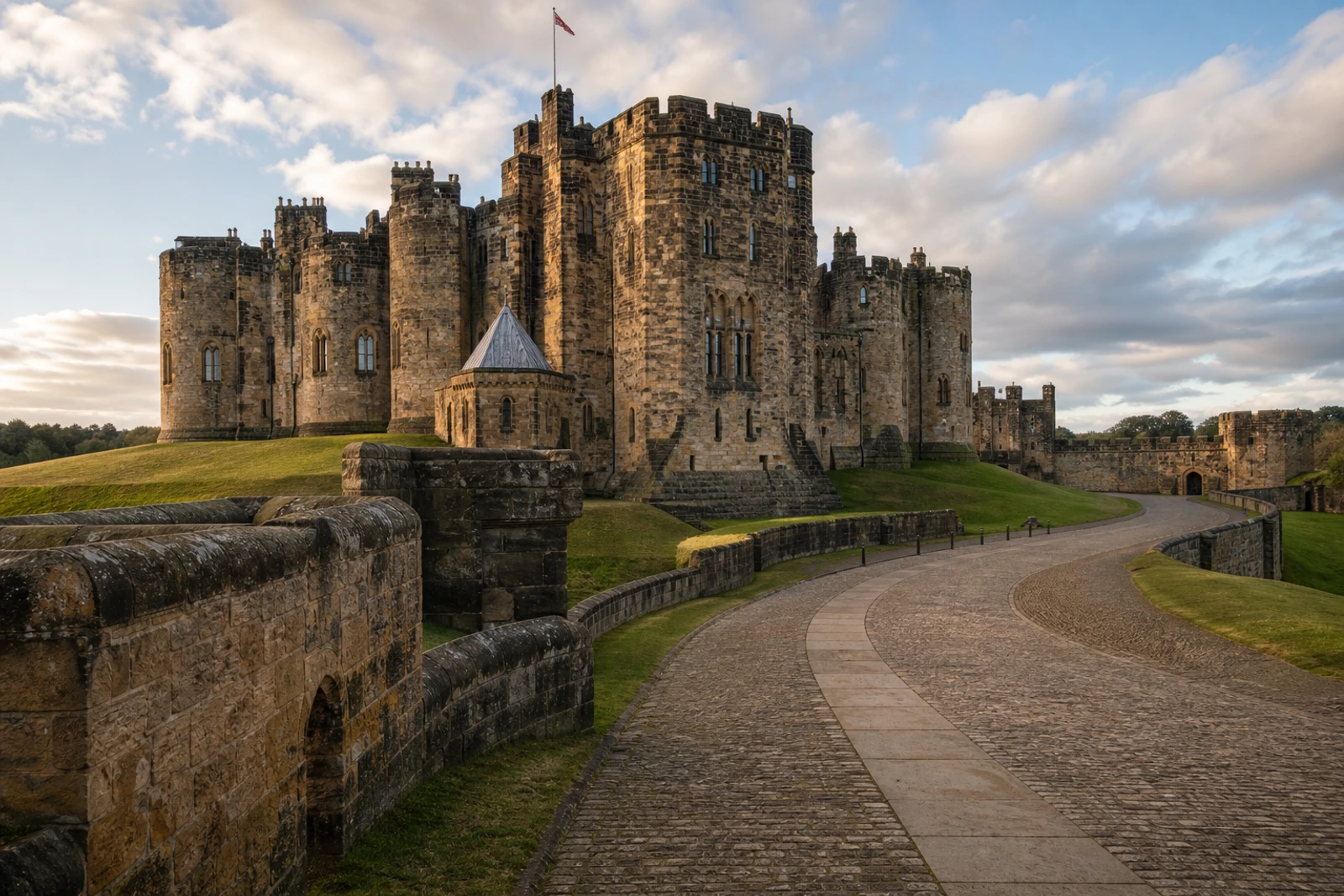 AI-generated editorial thumbnail for Alnwick Castle