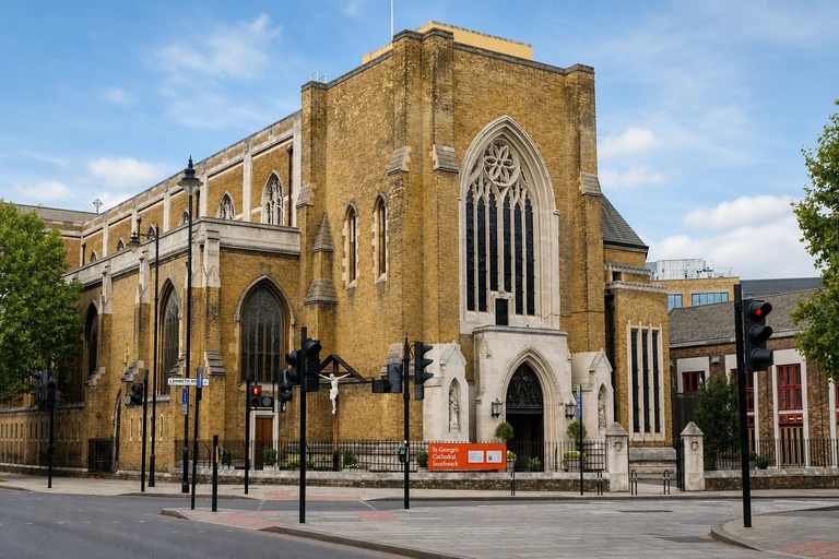 AI-generated editorial thumbnail for St George's Cathedral, Southwark