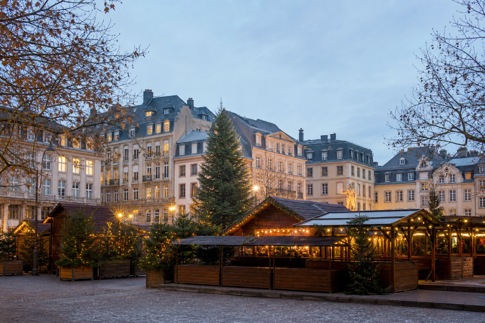 照片: 卢森堡圣诞集市——阿尔梅广场（Lëtzebuerger Chrëschtmaart – Place d'Armes）