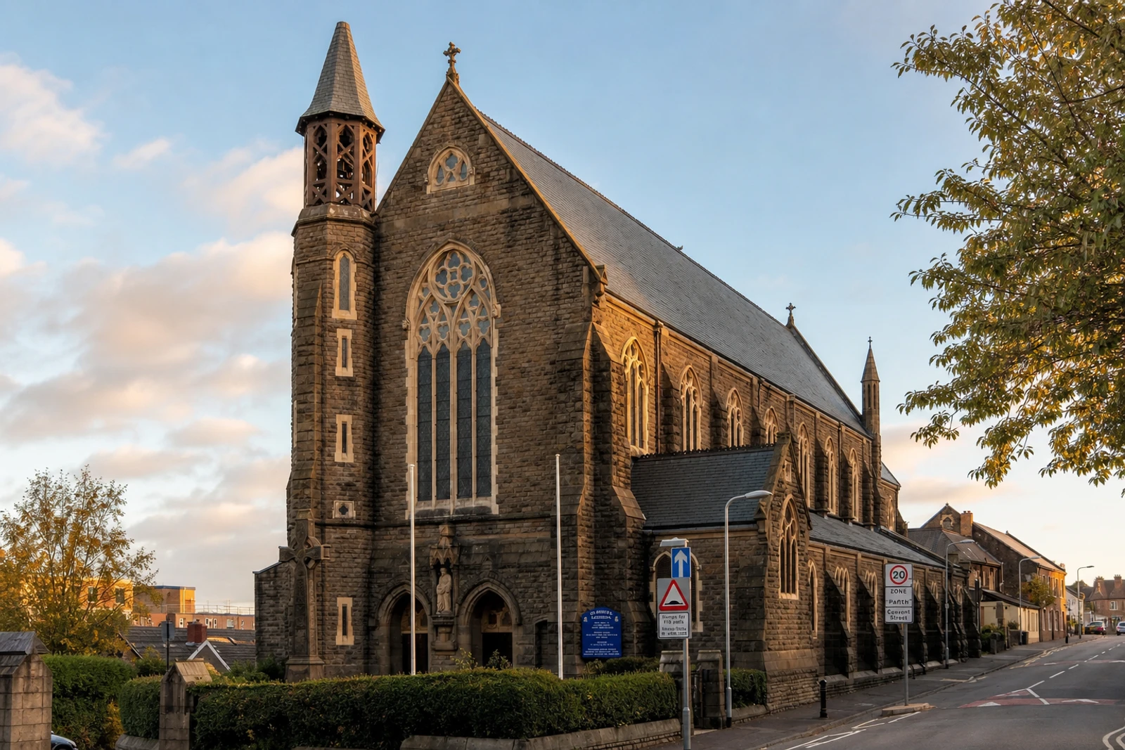 AI-generated editorial thumbnail of St Joseph's Co-Cathedral, Swansea