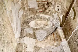 Surviving interior and archaeological remains of Nero’s Domus Aurea in Rome